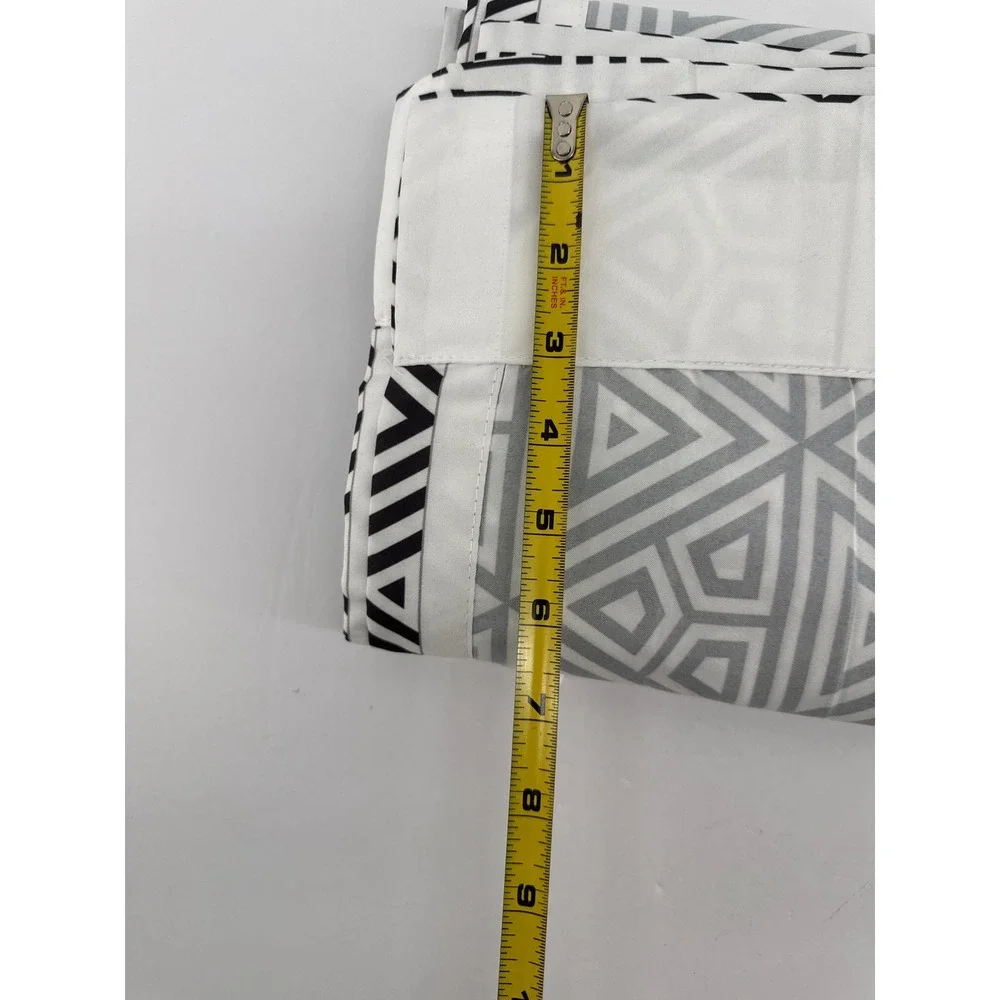 Ambesonne Geometric Triangle Window Curtains Black White 2-Panel Set 56x95